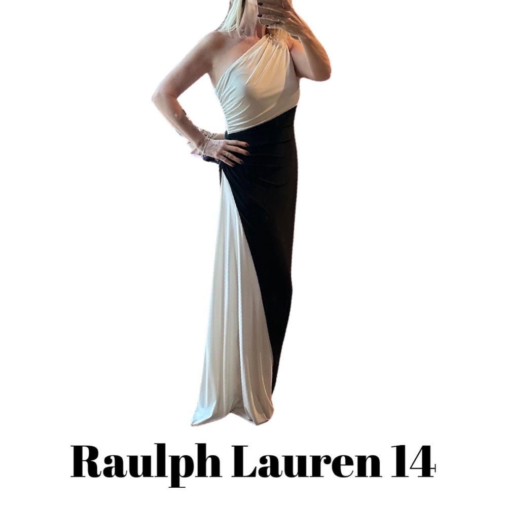 Ralph‎ Lauren Timeless Black & White cocktail dress Jersey like material